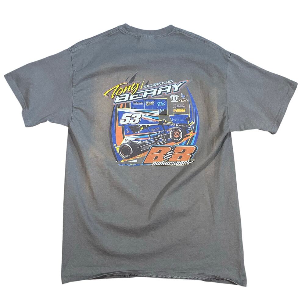 Vintage Y2K B&B Motorsports Bike Moto Faded Graphic T-Shirt Mens Large